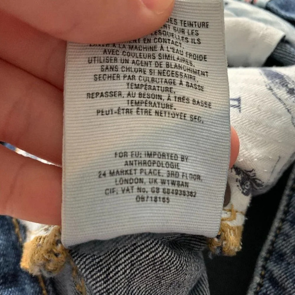 Anthropologie Pilcro and the Letterpress High Rise Flare Two Tone Jeans Denim 26 - Picture 8 of 11